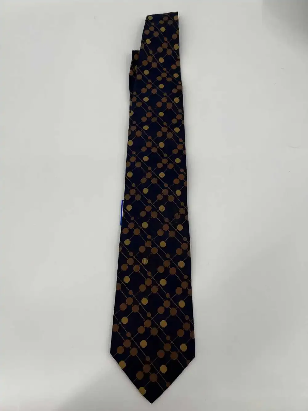 Paul Stuart Silk Tie Polka Dot | Blue/Gold, One Size Regular, US-Made